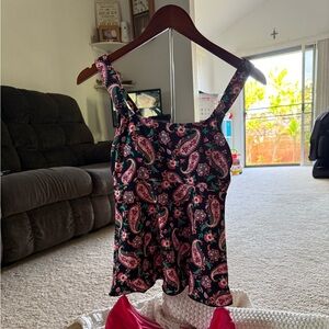 4/$20 NWT Wm’s Lands’ End XS Paisley Print Tankini Swim Top